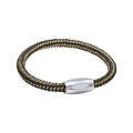 Fred Bennett Black and Yellow Gold Plated Wire Bracelet in Stainless Steel