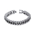 Gecko Jewellery Oxidised Stainless Steel Heavy Weight Foxtail Bracelet
