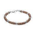 Gecko Jewellery Men's Stainless Steel and Hematite Beaded Bracelet