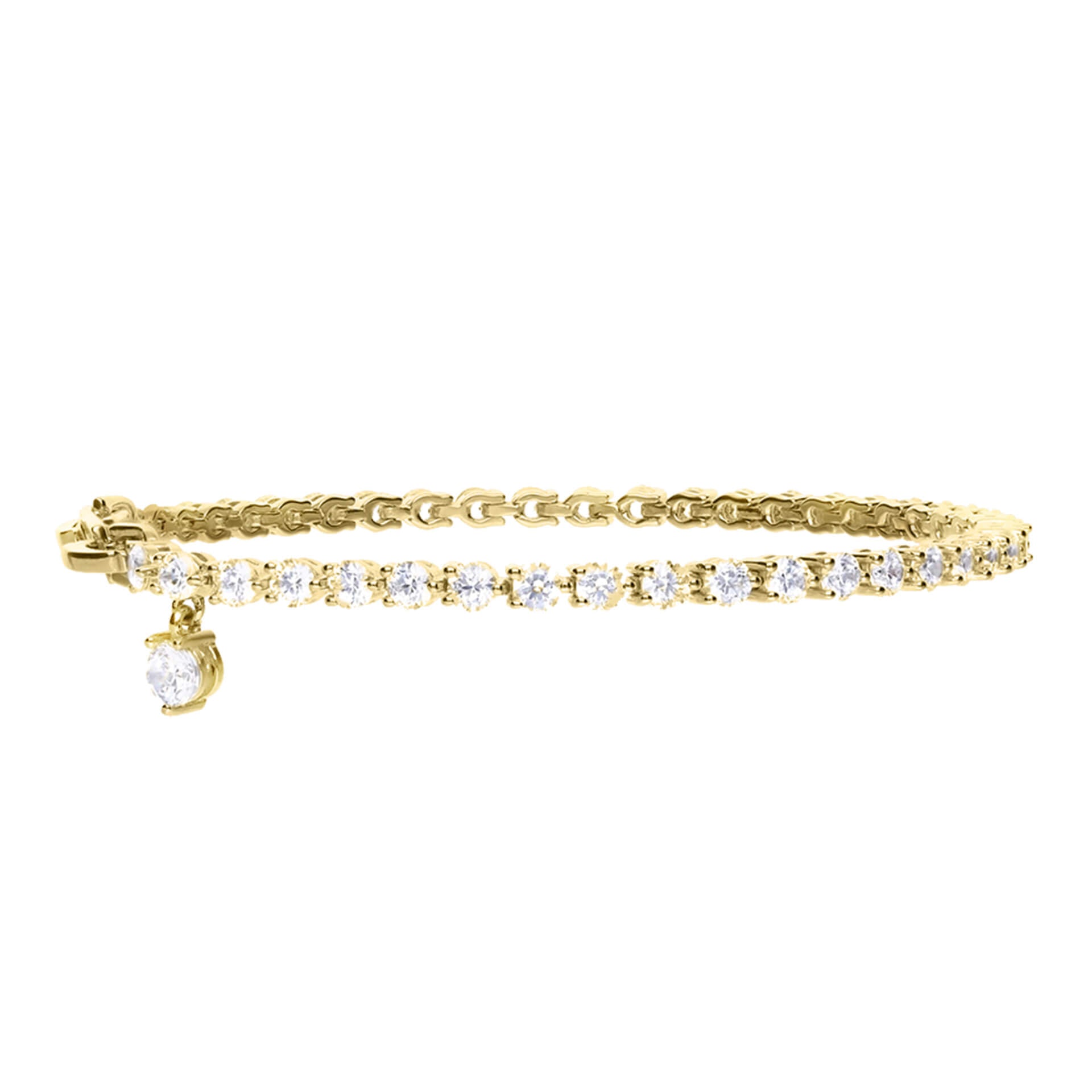 Gecko Jewellery Sterling Silver Small Zirconia Charm Tennis Bracelet