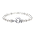 Gecko Jewellery Shell Pearl Bracelet with Zirconia Sterling Silver