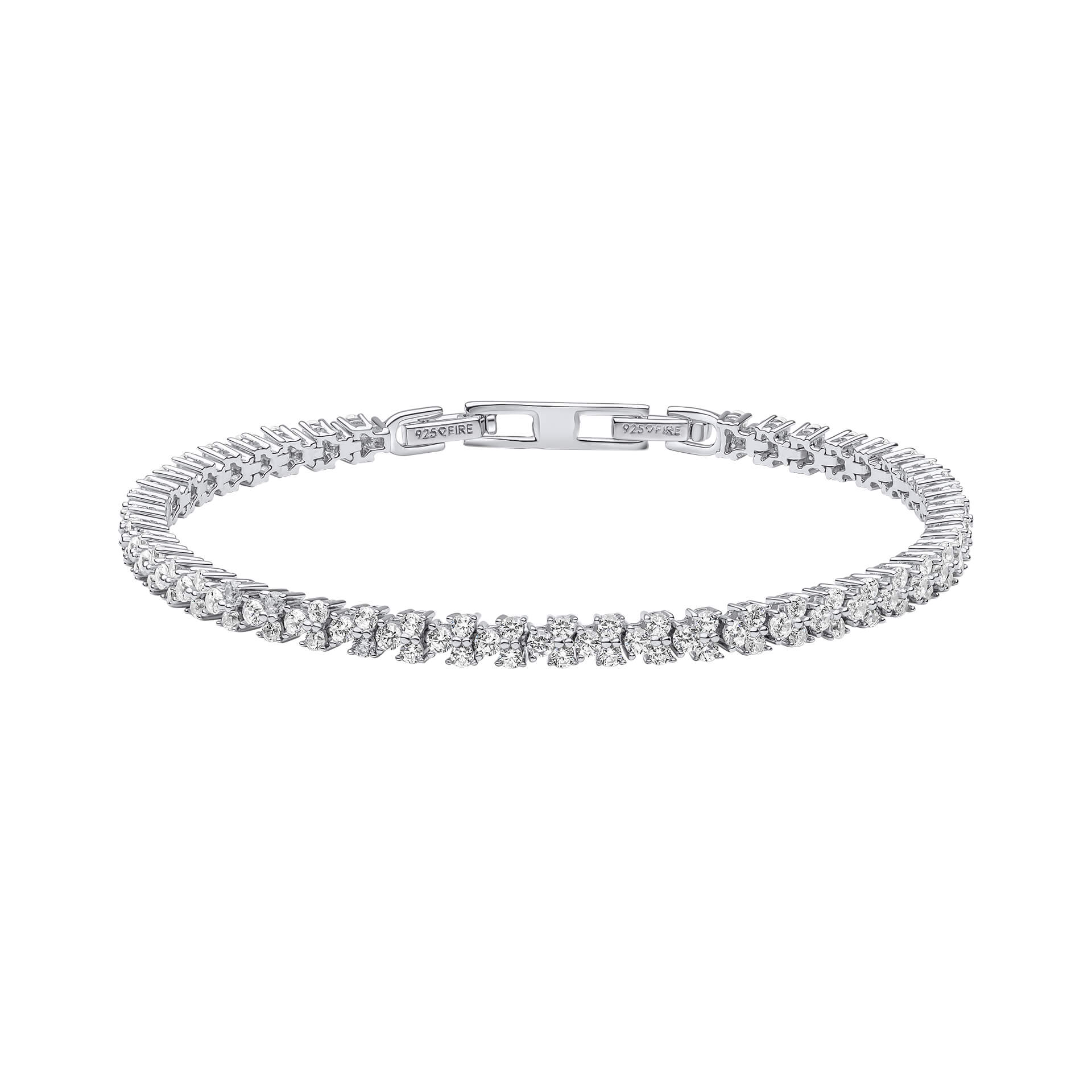 Gecko Jewellery Sterling Silver Claw Set Zirconia Tennis Bracelet