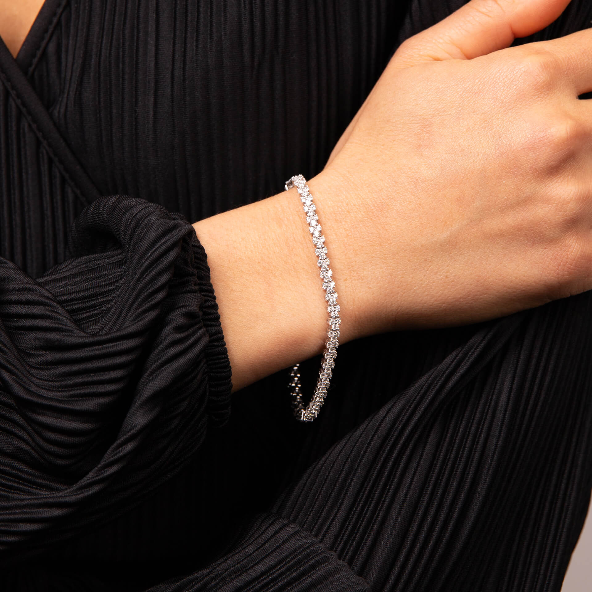 Gecko Jewellery Sterling Silver Claw Set Zirconia Tennis Bracelet