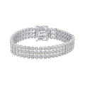 Gecko Jewellery Triple Row Diamonfire Zirconia Sterling Silver Bracelet