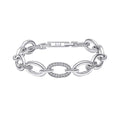 Gecko Jewellery Oval Link Chain Bracelet - Sterling Silver Zirconia