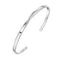 Gecko Jewellery Recycled Sterling Silver Cubic Zirconia Twist Bangle