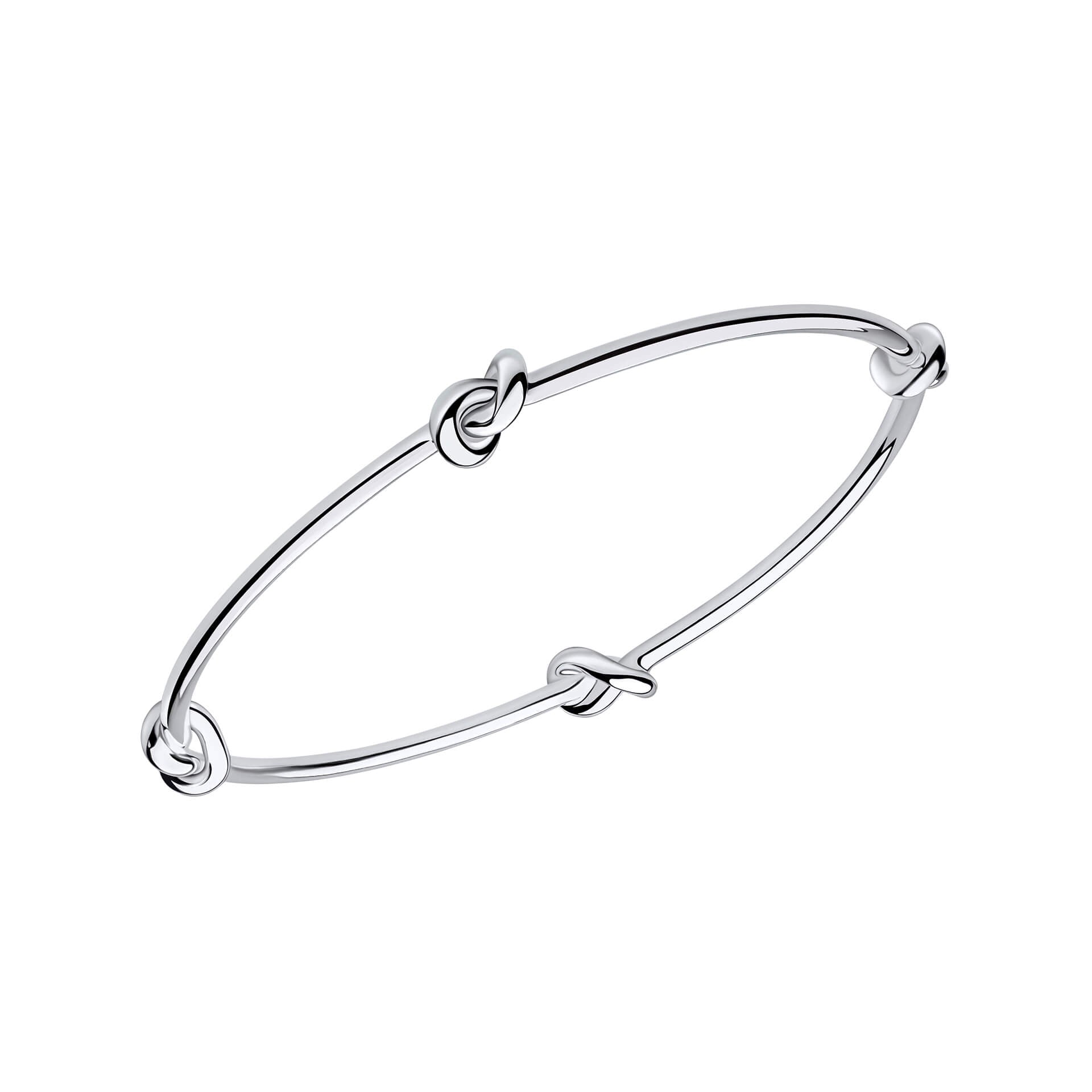 Gecko Jewellery Love Knot Bangle – Recycled Sterling Silver Bracelet