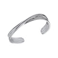 Gecko Jewellery Twisted Ridge Cuff Bangle – Textured Silver Style