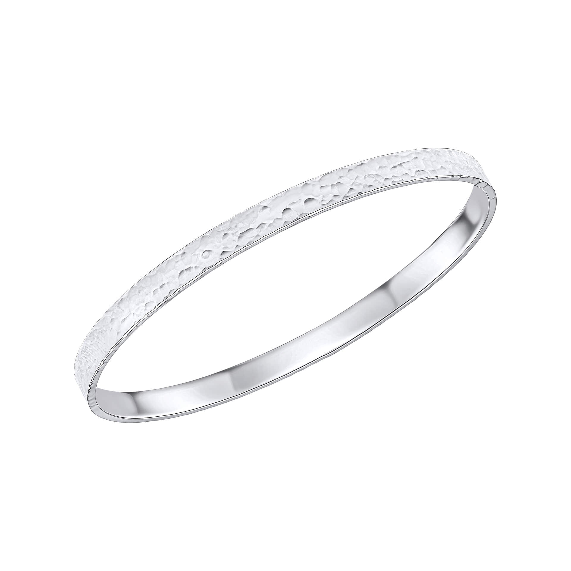 Gecko Jewellery Hammered Texture Bangle – Recycled Sterling Silver