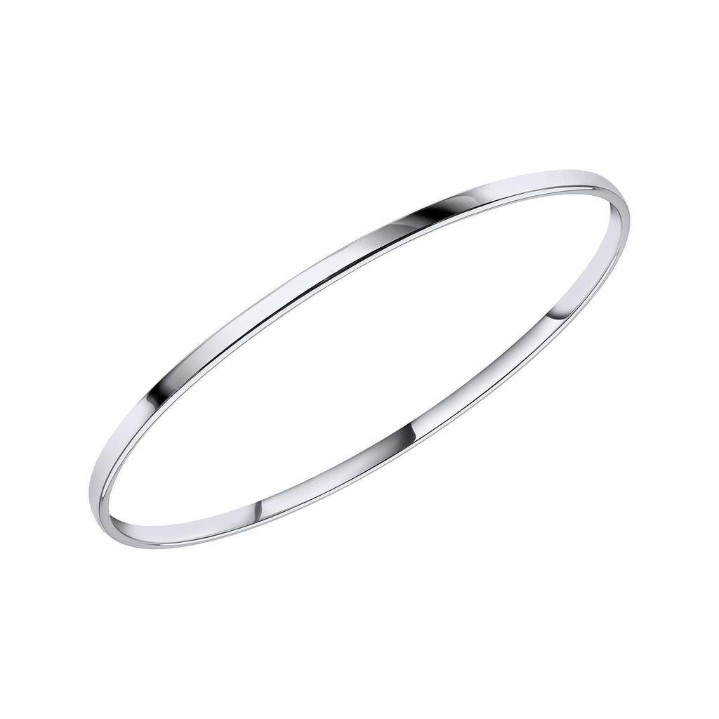 Gecko Jewellery Recycled Sterling Silver 3mm Plain Polished Bangle