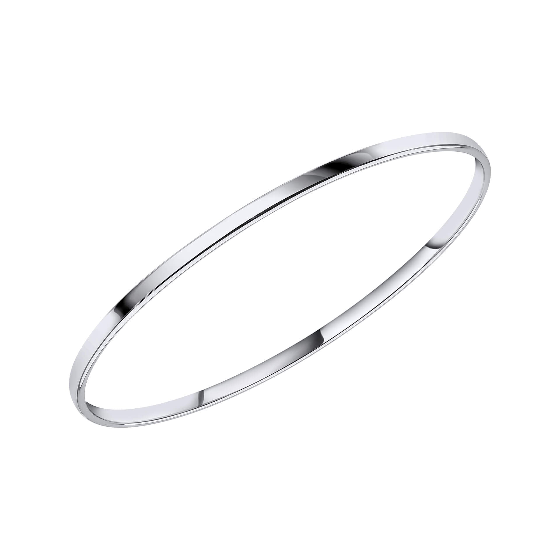 Gecko Jewellery Recycled Sterling Silver 3mm Plain Polished Bangle