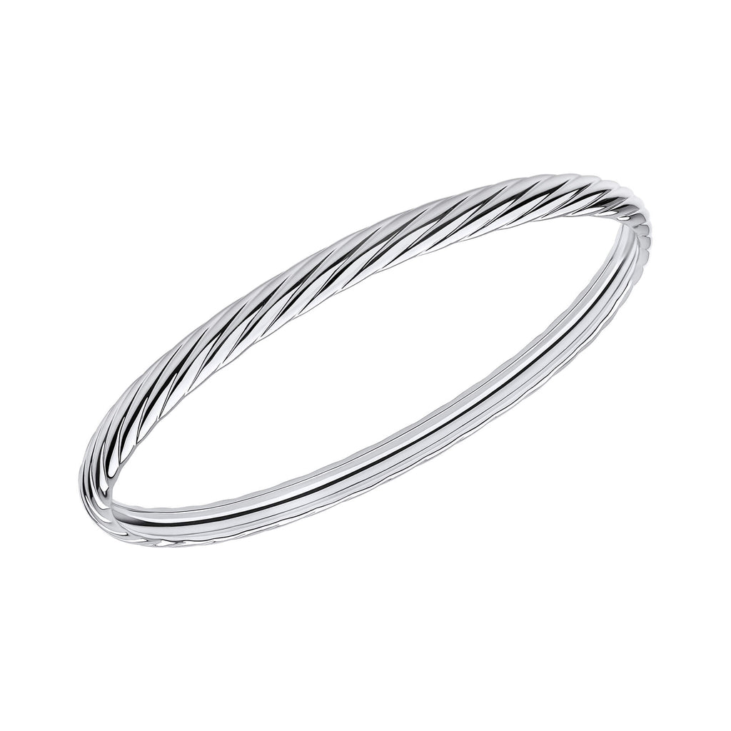 Gecko Jewellery Twisted Rope Bangle – Recycled Sterling Silver