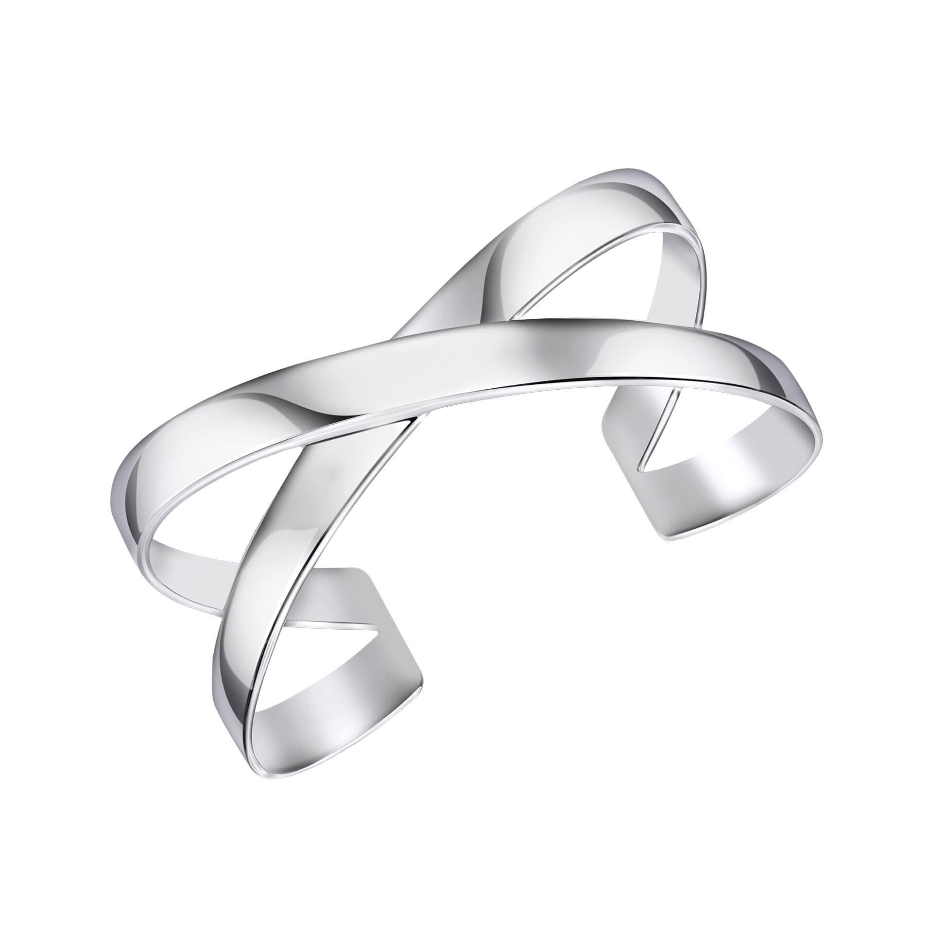 Gecko Jewellery Recycled Sterling Silver Statement Crossover Bangle
