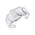 Gecko Jewellery Hammered Disc Statement Cuff Bangle in Sterling Silver