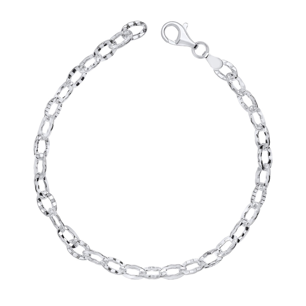 Gecko Jewellery Textured Anchor Chain Bracelet in Recycled Sterling Silver