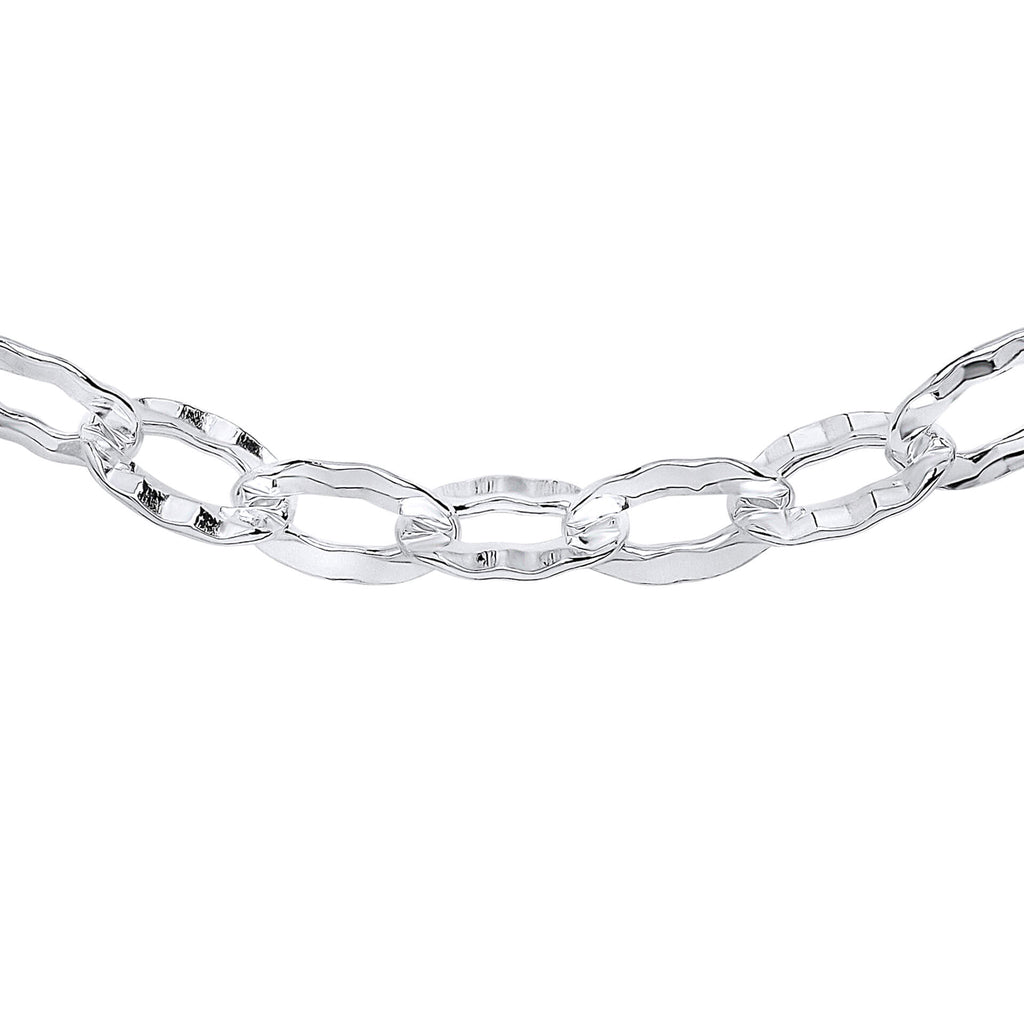 Gecko Jewellery Textured Anchor Chain Bracelet in Recycled Sterling Silver