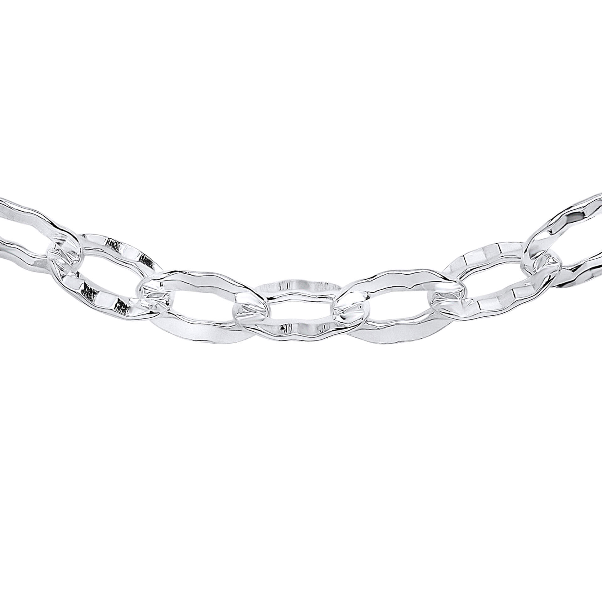 Gecko Jewellery Textured Anchor Chain Bracelet in Recycled Sterling Silver