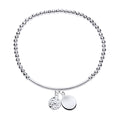 Gecko Jewellery Recycled Sterling Silver Beaded Stretch Charm Bracelet