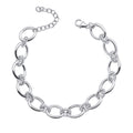 Gecko Jewellery Recycled Sterling Silver Textured Oval Link Bracelet