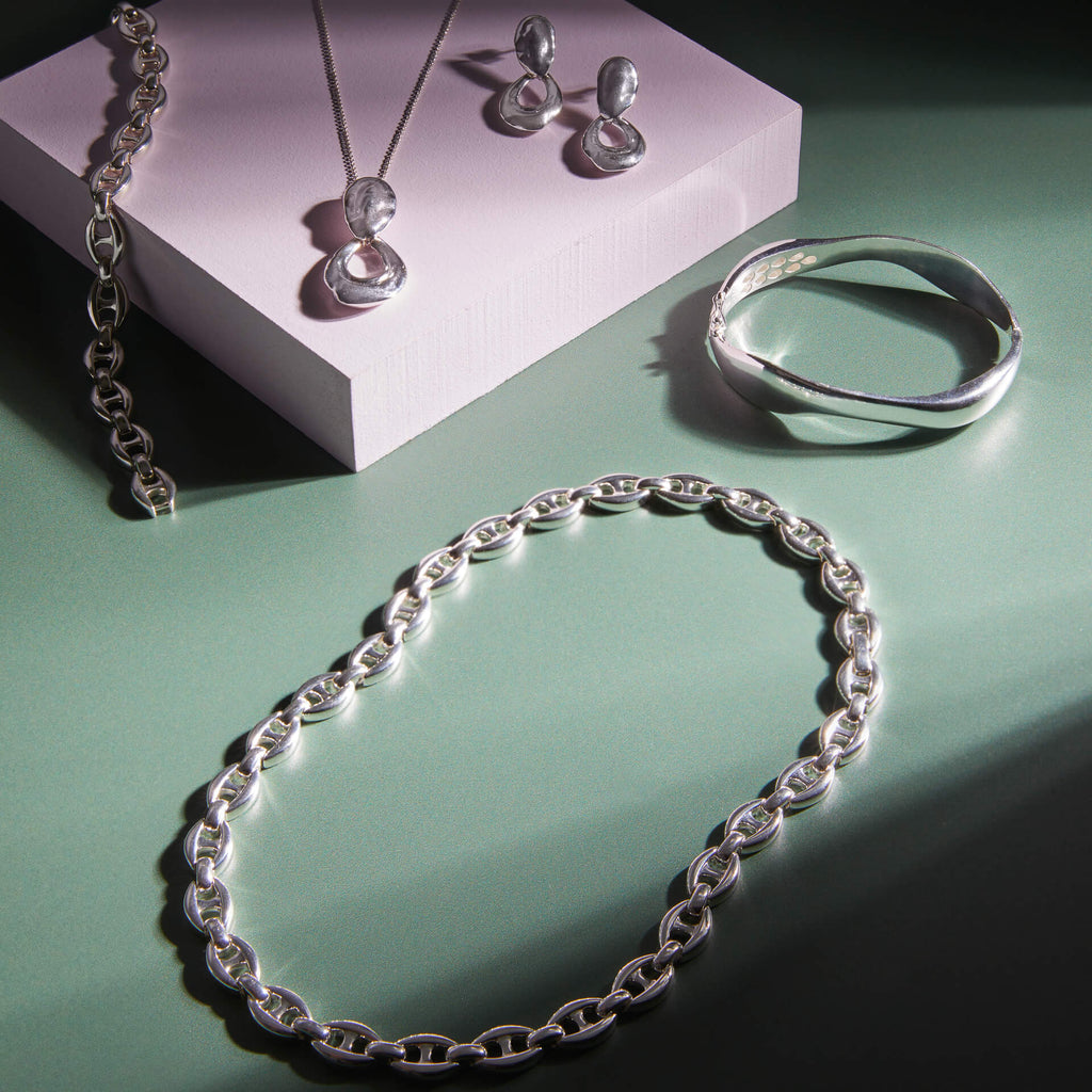 Gecko Jewellery Recycled Sterling Silver Heavy Linked Chain Bracelet
