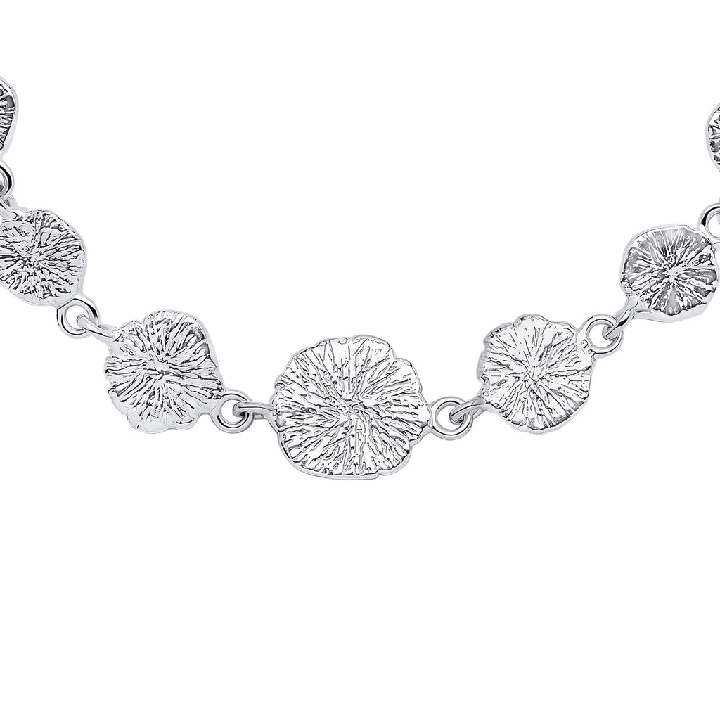 Gecko Jewellery Recycled Sterling Silver Spray Textured Discs Bracelet