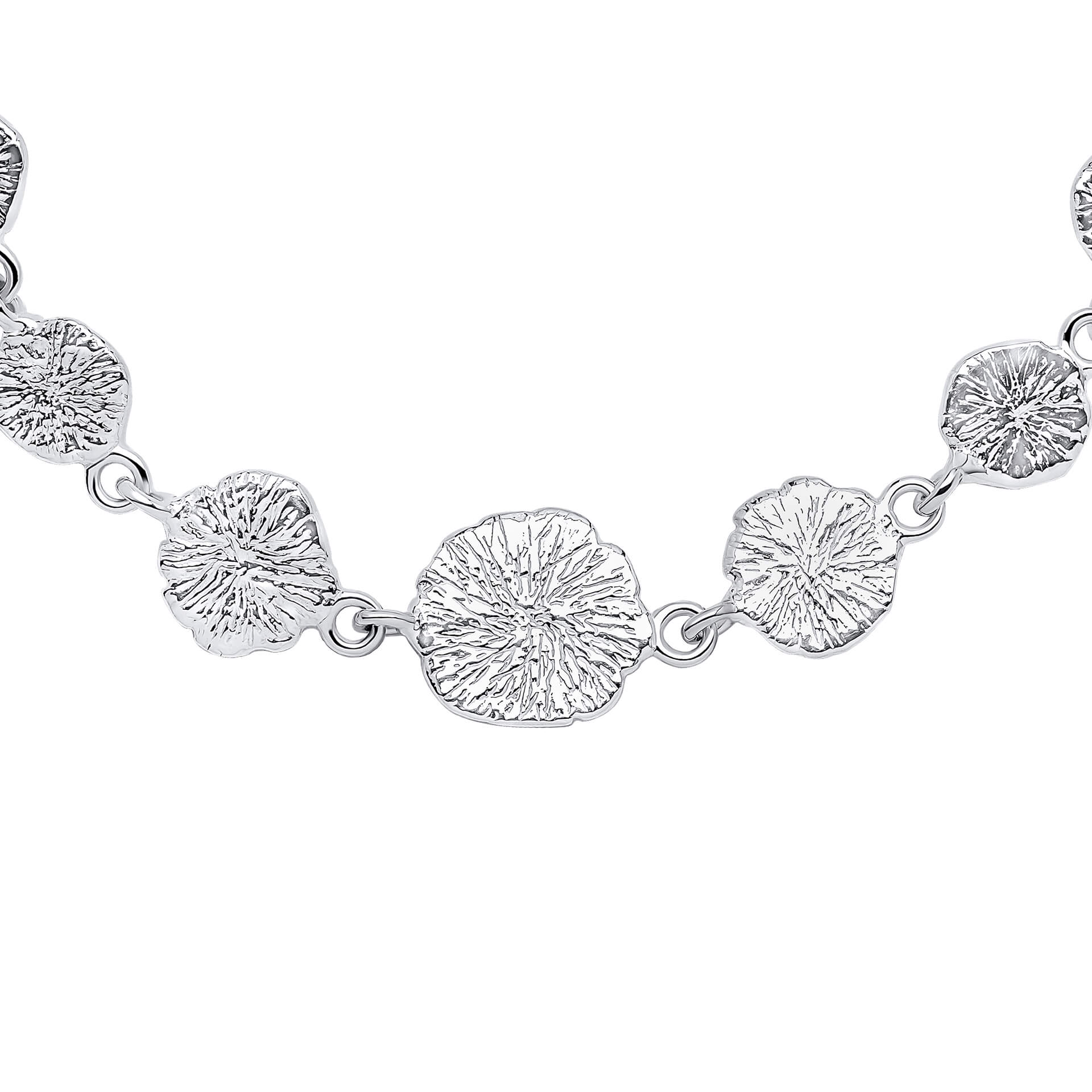 Gecko Jewellery Recycled Sterling Silver Spray Textured Discs Bracelet