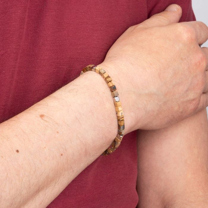 Gecko Jewellery Stainless Steel Bracelet with Semi-Precious Beads