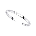 Gecko Jewellery Recycled Silver Torque Bangle with Cubic Zirconia
