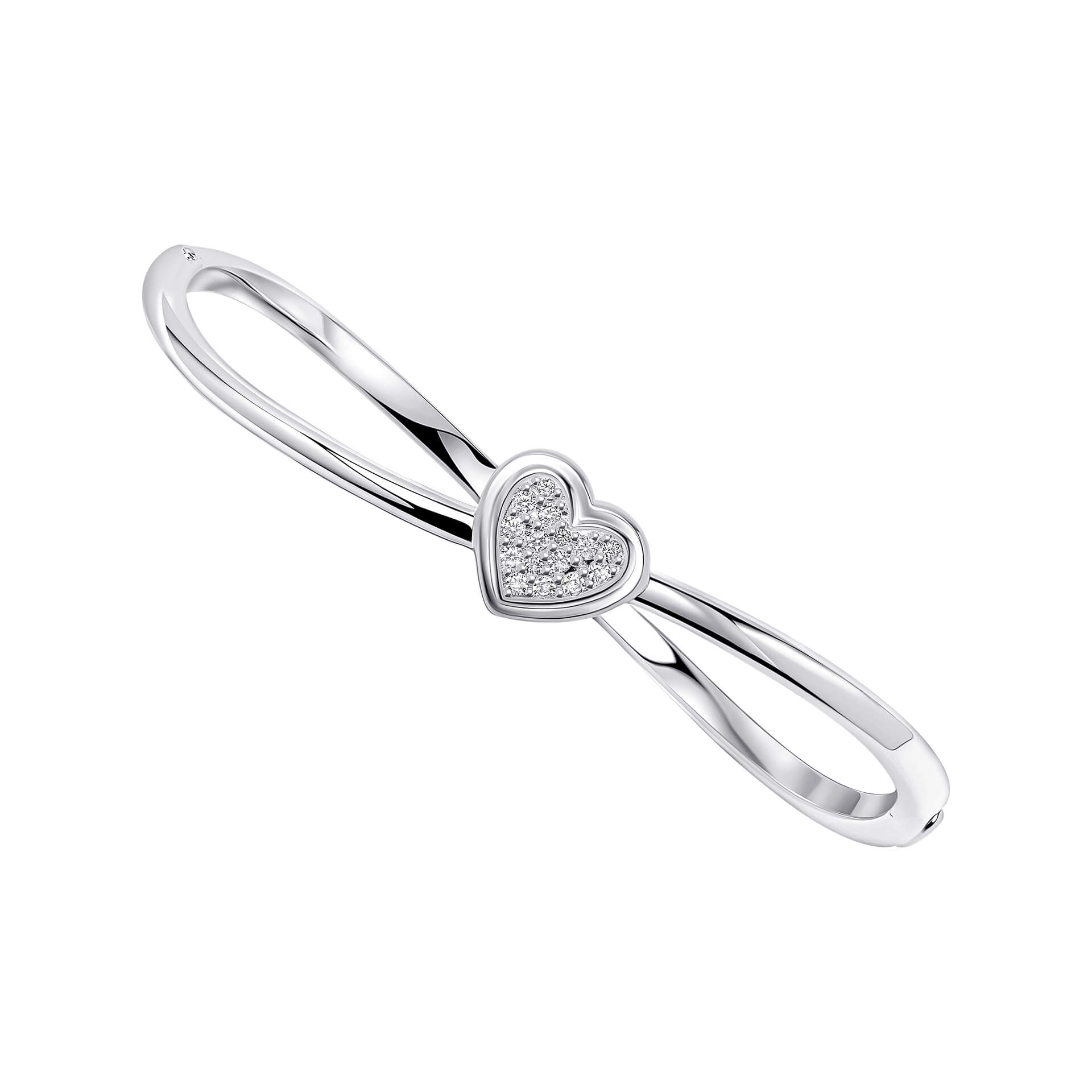 Gecko Jewellery Hinged Heart Bangle – Recycled Sterling Silver
