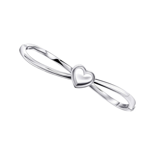 Gecko Jewellery Hinged Heart Bangle – Recycled Sterling Silver