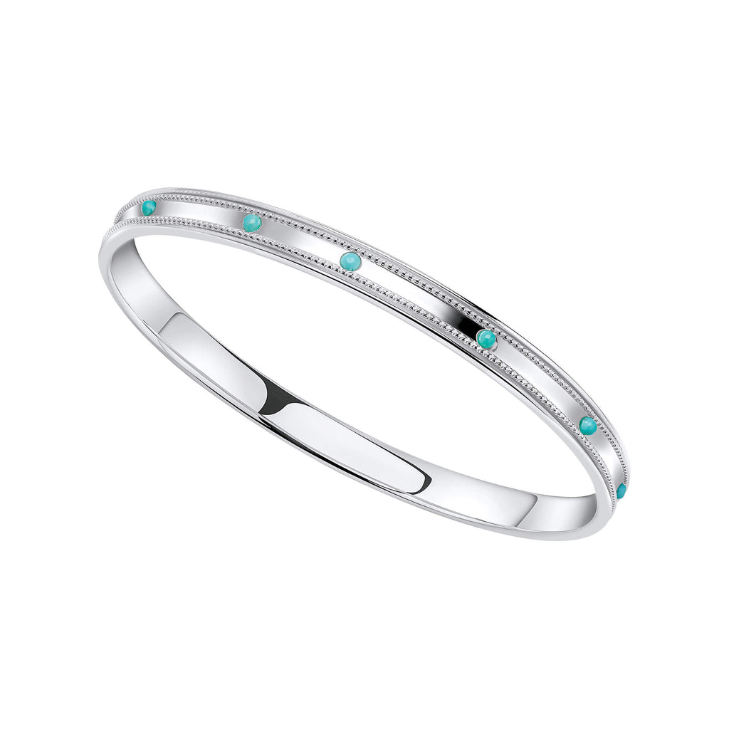 Gecko Jewellery Turquoise Spinner Bangle in Recycled Sterling Silver