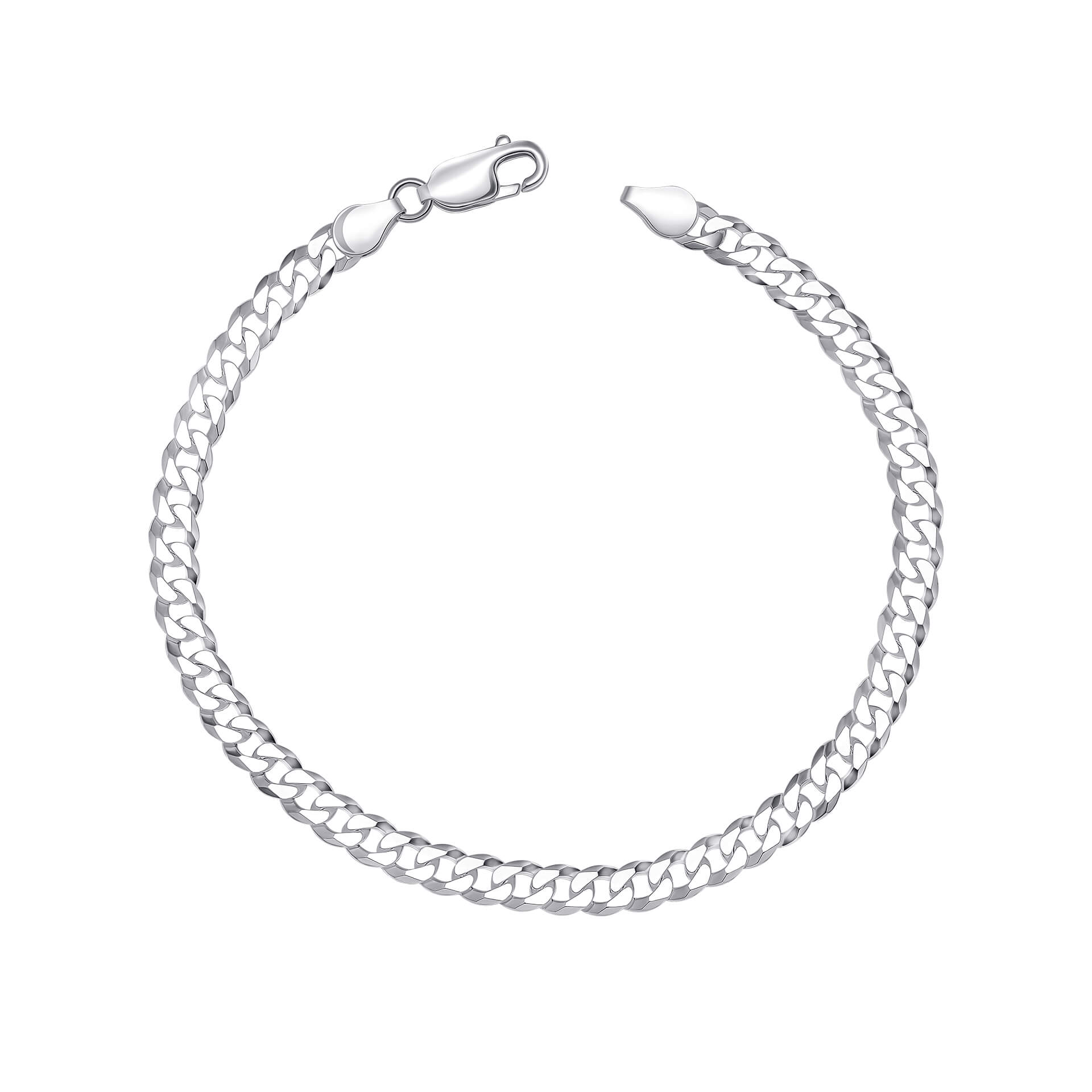 Gecko Jewellery Recycled Sterling Silver Curb Chain Bracelet