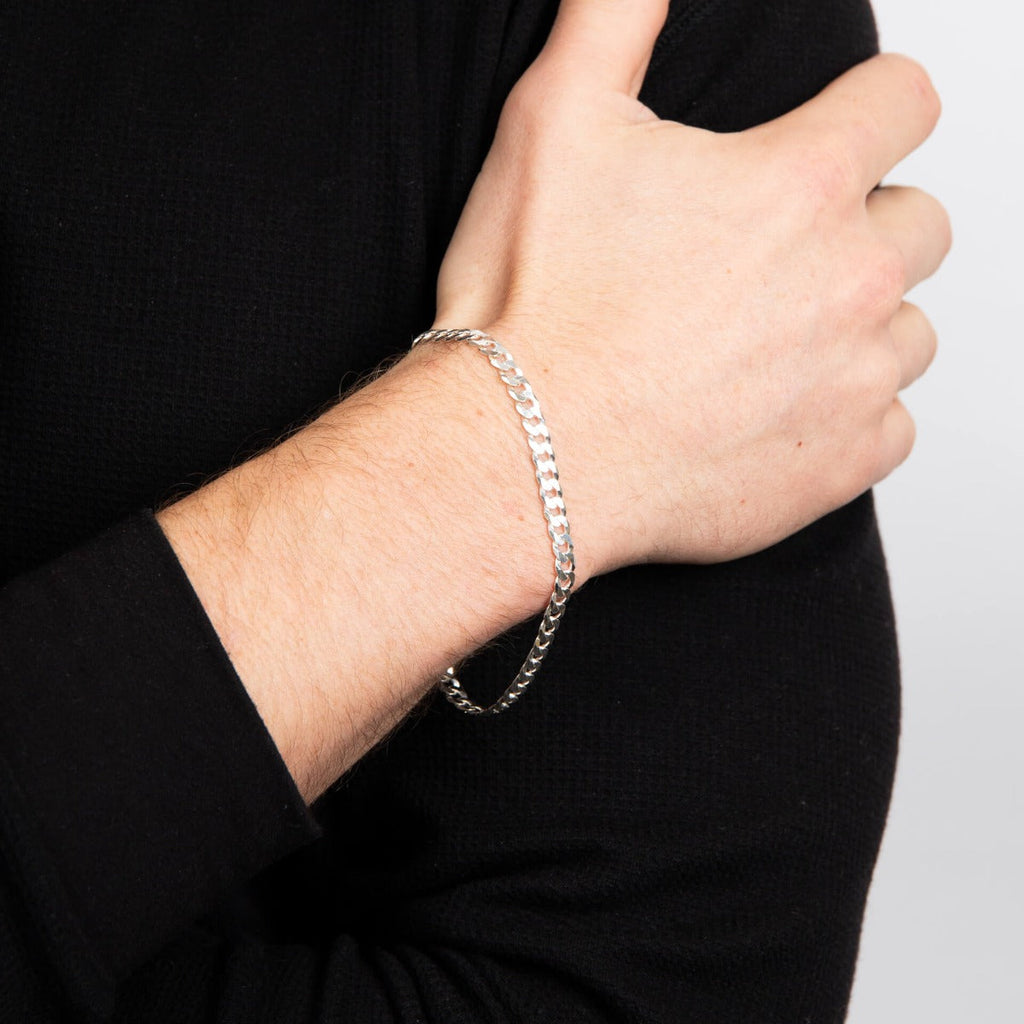 Gecko Jewellery Recycled Sterling Silver Curb Chain Bracelet