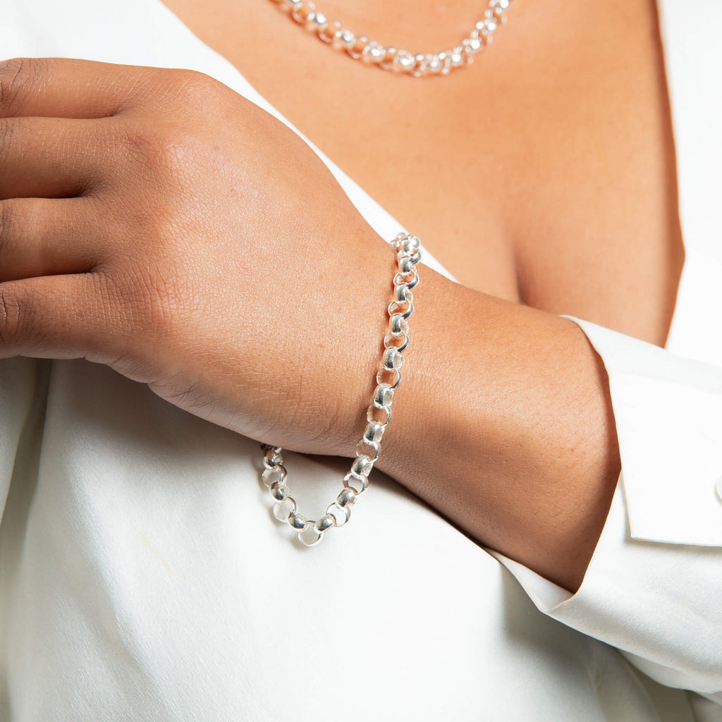 Gecko Jewellery Recycled Sterling Silver Belcher Chain Bracelet