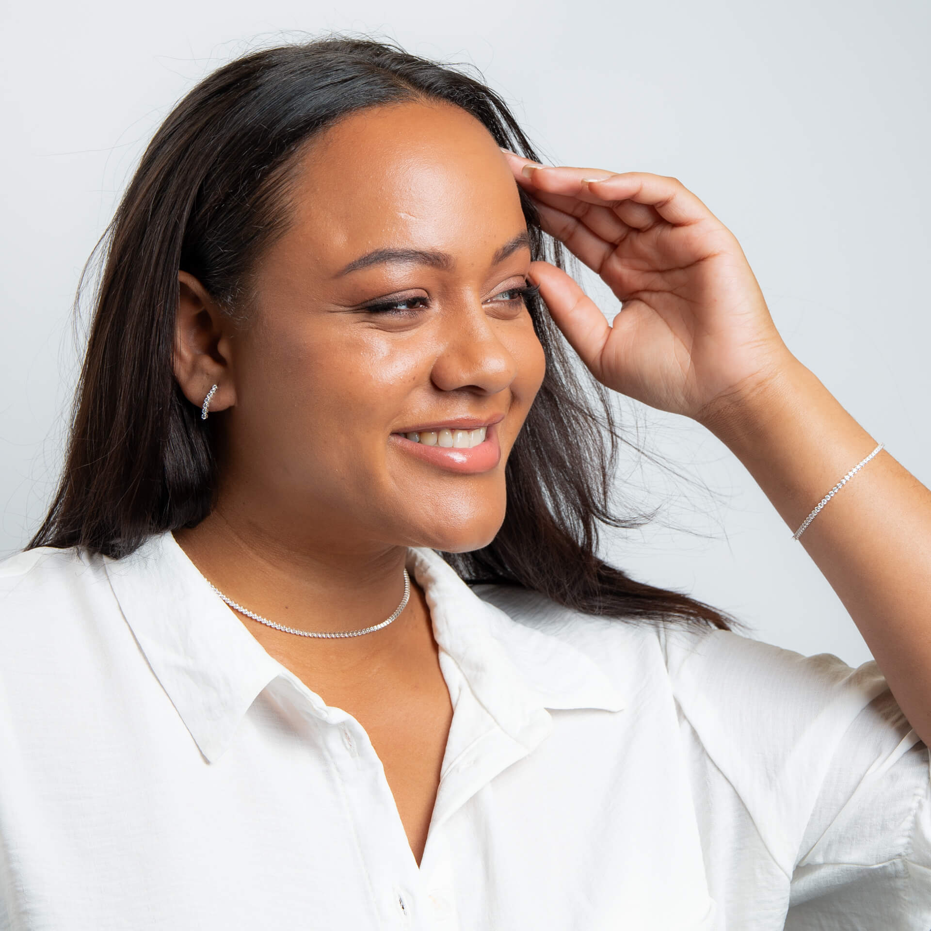 Gecko Jewellery Cup Chain Earrings | Recycled Silver Cubic Zirconia