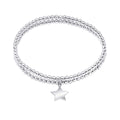 Gecko Jewellery Recycled Sterling Silver Double Row Star Charm Bracelet