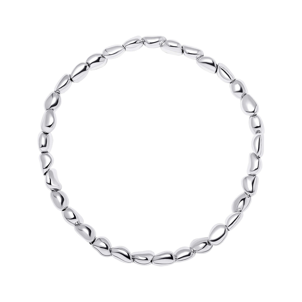 Gecko Jewellery Organic Bead Stretch Bracelet | Recycled Sterling Silver
