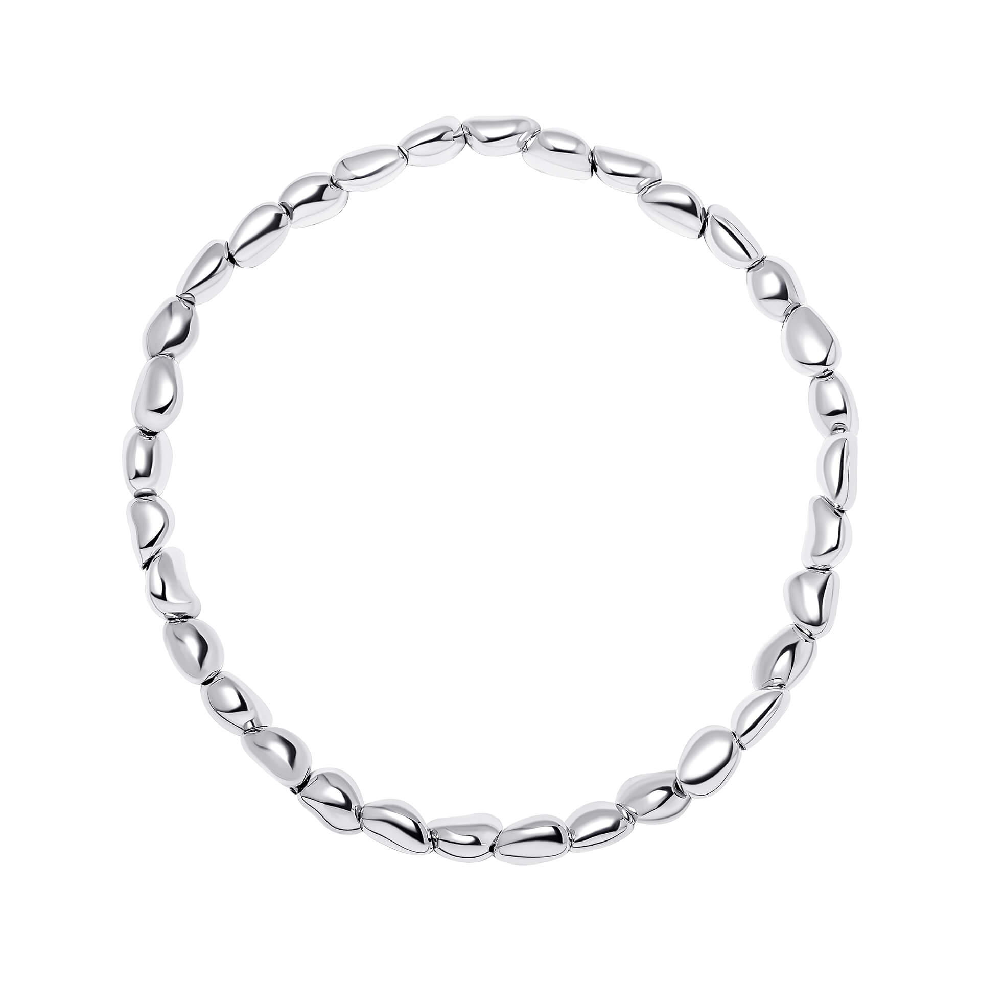 Gecko Jewellery Organic Bead Stretch Bracelet | Recycled Sterling Silver