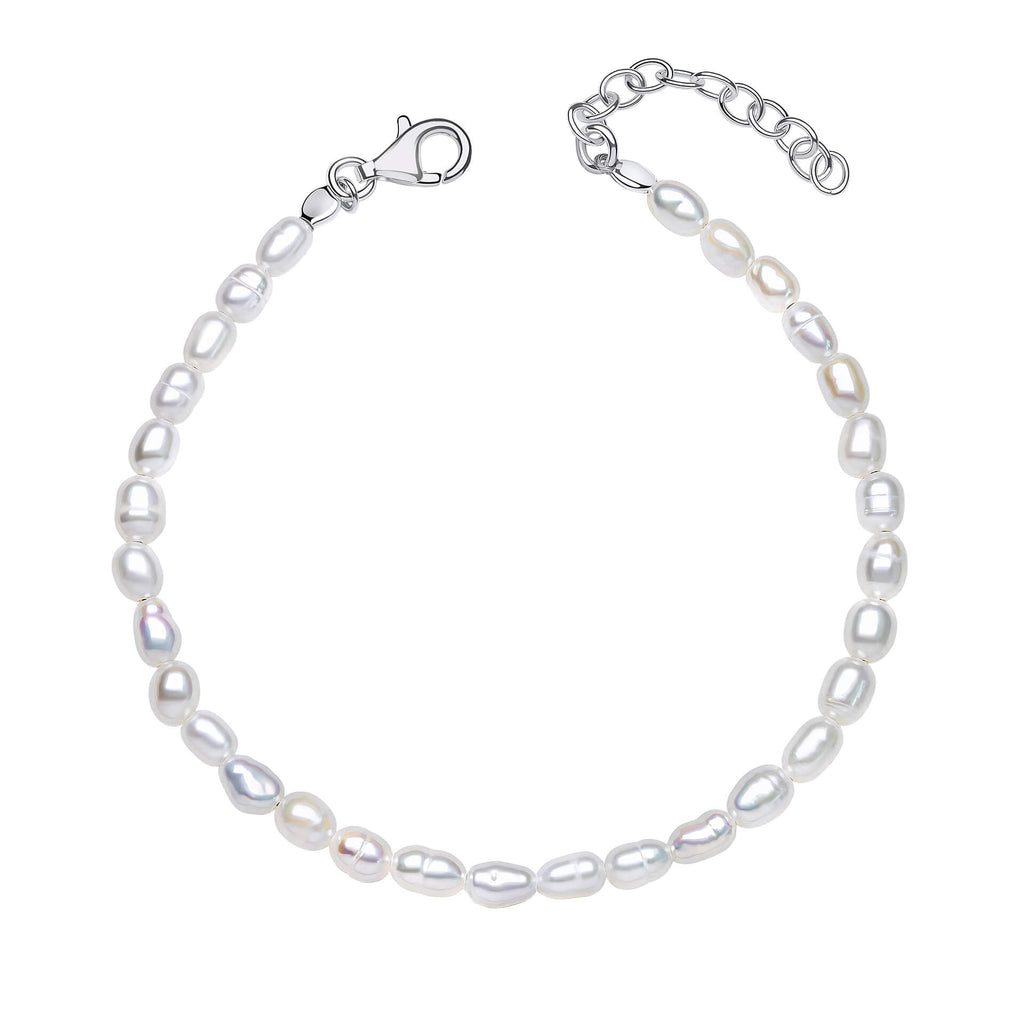 Rice Pearl Bracelet in Recycled Sterling Silver | Gecko Jewellery