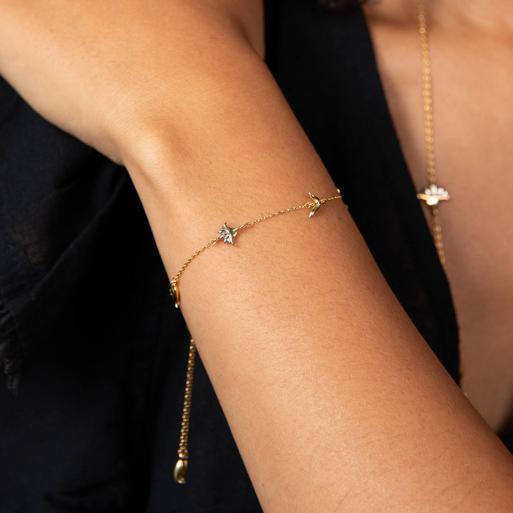 Laura Ashley Camelot Flower Bracelet - Gold and Silver Plated