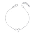 Laura Ashley Children’s Ribbon Bow Bracelet – Silver Plated & CZ