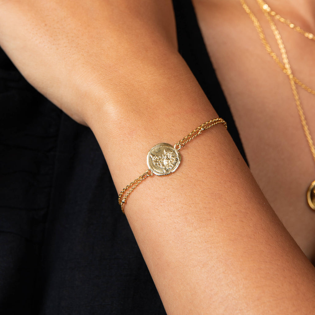 Gecko Jewellery Linaria Layered Bracelet – Gold-Plated Brass Design