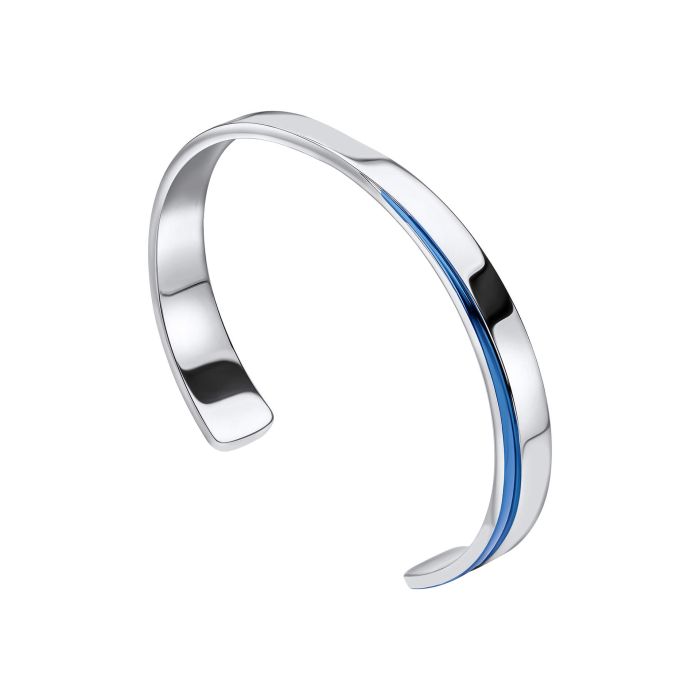 Gecko Jewellery – Stainless Steel and Blue PVD Bangle Bracelet