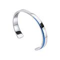 Gecko Jewellery – Stainless Steel and Blue PVD Bangle Bracelet