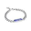Gecko Jewellery Lapis Lazuli Bar Bracelet – Stainless Steel Inlay