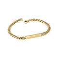 Gecko Jewellery Engravable ID Bar Chain Bracelet in Yellow Gold Plate