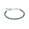 Gecko Jewellery Blue Hematite Bead Bracelet with Stainless Steel Accents