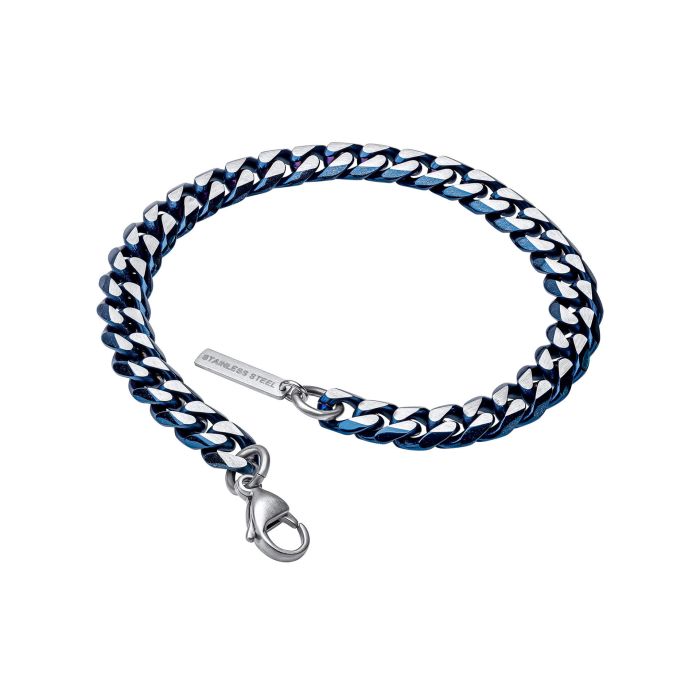 Gecko Jewellery Blue Curb Chain Bracelet – Stainless Steel Jewelry