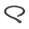 Gecko Jewellery Black Brushed Stainless Steel Curb Chain Bracelet