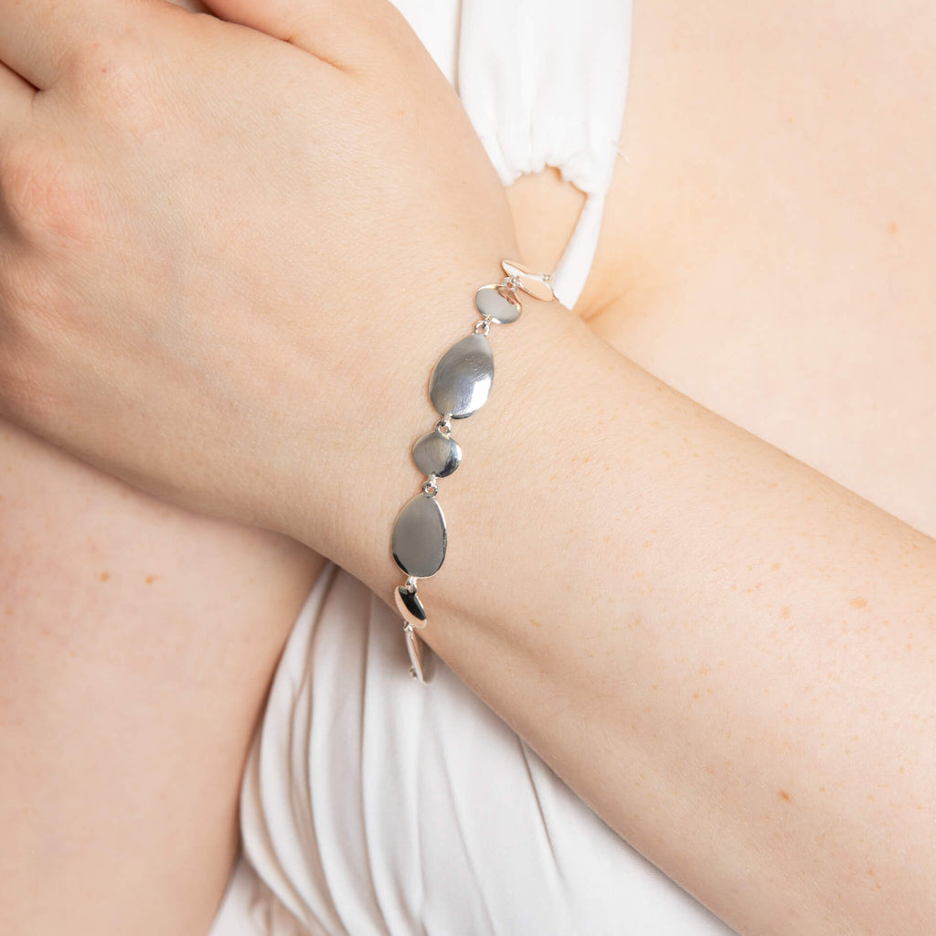 Gecko Jewellery Organic Pebble Bracelet – Recycled Sterling Silver